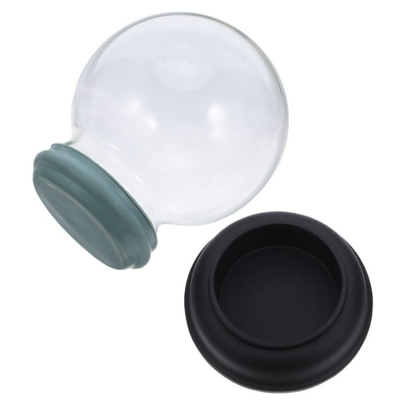 HEANUJJ 1Set Clear Glass Snow Globe Craft Kit with Resin Base for Custom Decorative Projects