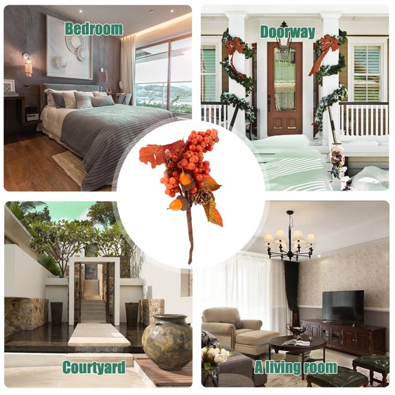 HEANUJJ Thanksgiving Harvest Festival Orange Berry Shape Decorative Ornaments 9.6 x 6.9 x 2.4 inches Fall Autumn Home Decor