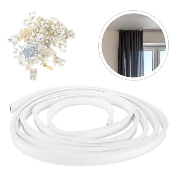 HEANUJJ Heanujj Flexible Curtain Track Set, White Plastic Steel, Suitable for Bay Window and Balcony