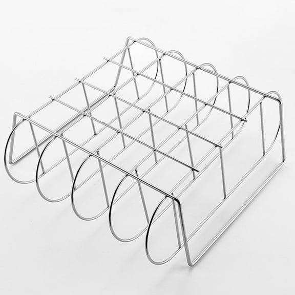 HEANUJJ Metal Steak Rack 1 Set Stainless Steel BBQ Accessory for Cooking Ribs Roasts Chicken Home Picnic 15.2x13.6x4.7in