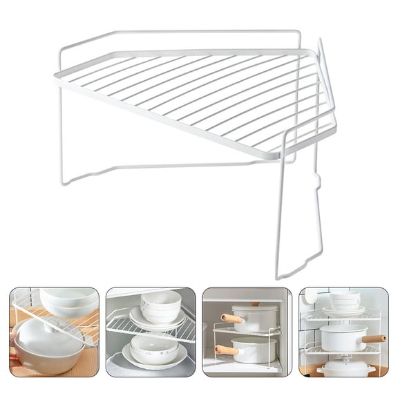 HEANUJJ White Steel Kitchen Seasoning Storage Rack, Space Saving Shelf Organizer for Pantry and Countertop