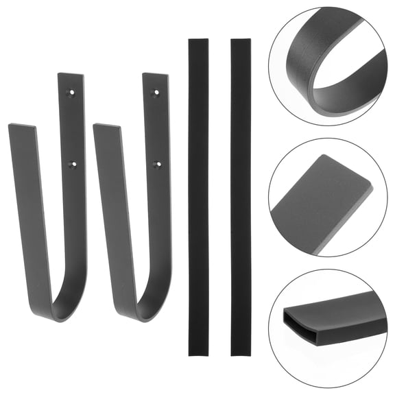 HEANUJJ 1Set Surfboard Wall Rack Iron Mount with Protective Cover for Home Storage in Deep Gray