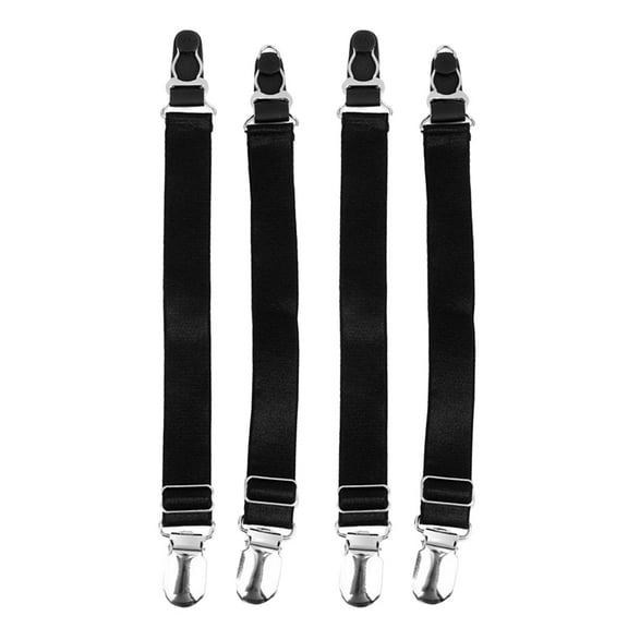 HEANUJJ Black Adjustable Garter Clips with Design for Wardrobe Organization, 2 Pairs and Easy to Use