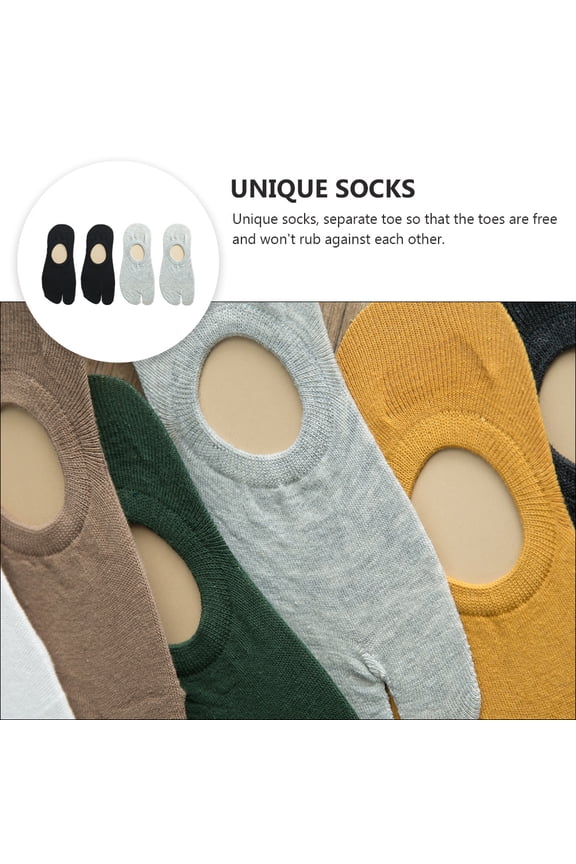Cotton Toe Separator Socks, Split Toe Design, Breathable and Comfortable, 2 Pairs Unisex
