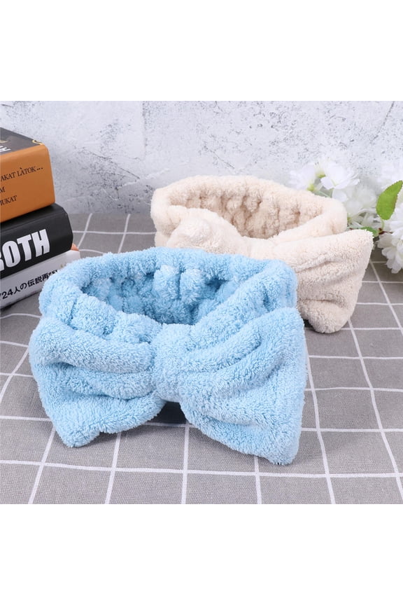 Set of 2 Coral Velvet Anti-Slip Hairbands for Makeup and Spa Hair Accessories