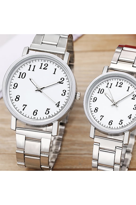 2-Piece Stainless Steel Couple Watches Set, Accurate Timekeeping, Outdoor Hiking, Sports & Casual Wristwatches