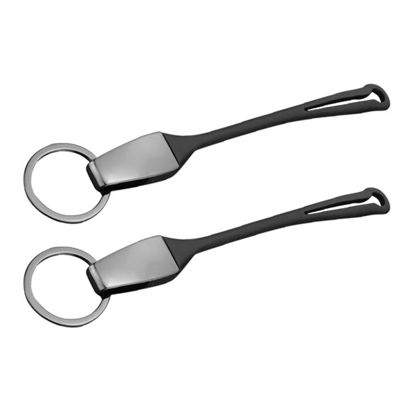 HEANUJJ Metal Keychain Set, Black Stylish and with Zinc Alloy Buckle, 2 Pieces for Everyday Use