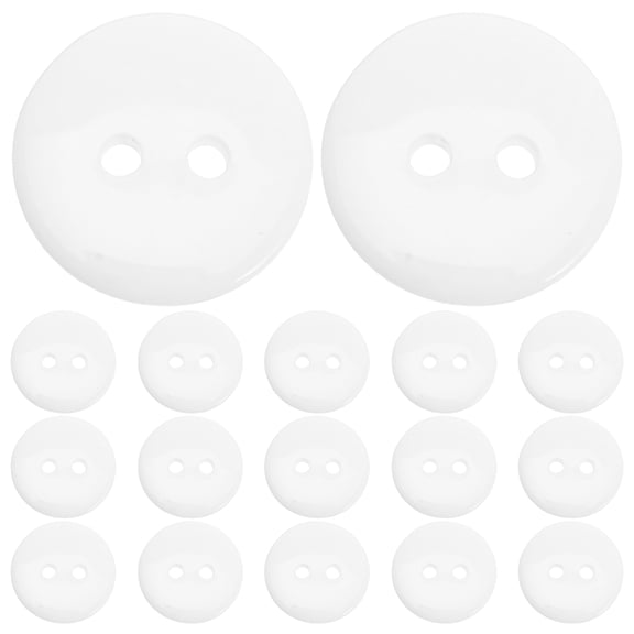 HEANUJJ 200Pcs White Round Resin Buttons Easy Sew Two Hole Buttons for Clothing and Crafts