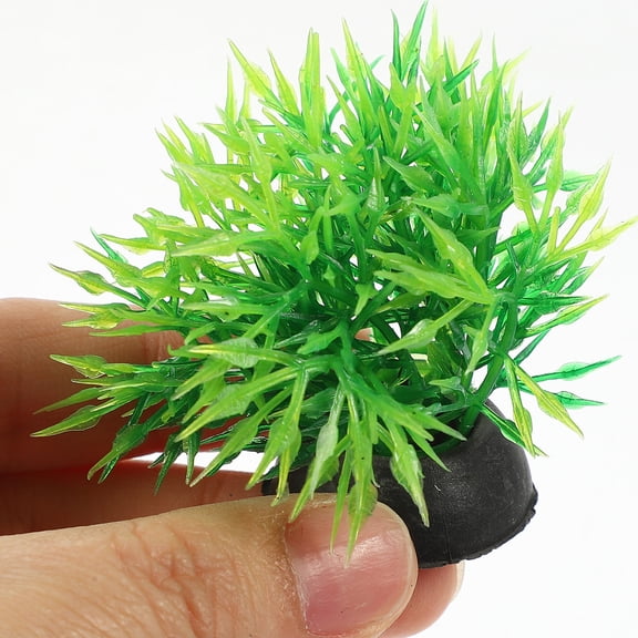HEANUJJ 20Pcs Pet Play and Hide Green Plastic Fish Tank Plant Decors for Aquarium