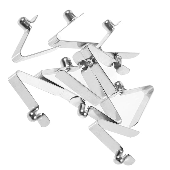 HEANUJJ 20Pcs Plated Silver V Shape Spring Clips for Pole Repair with Push Button Lock for Umbrella and Tent DIY
