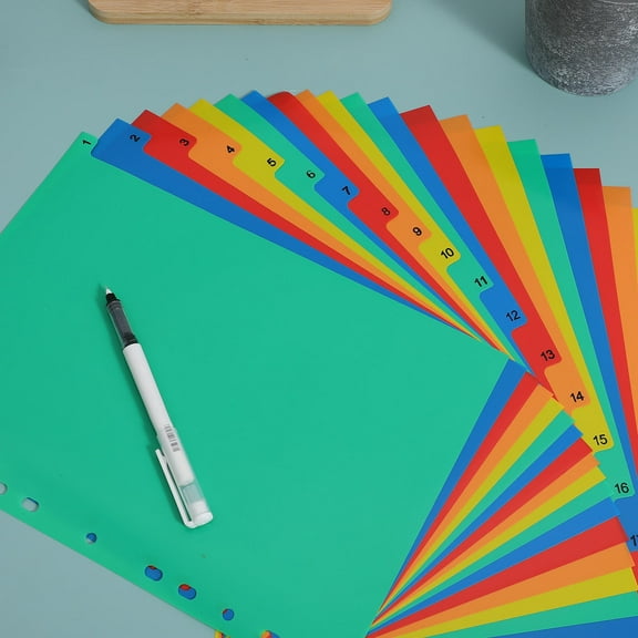 HEANUJJ Plastic Binder Dividers with Tabs, Tab Dividers for Students, Office, School, 1 Set
