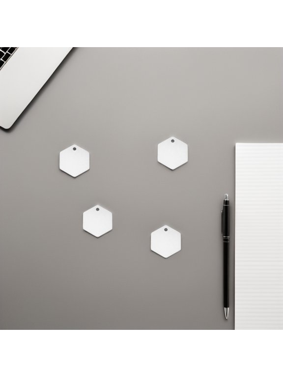 20pcs Stainless Steel Hexagonal Stamping Blanks with Hole Silver