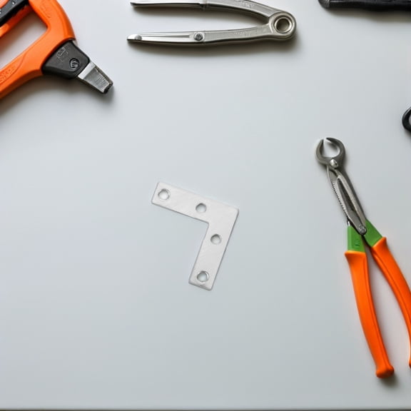 HEANUJJ Stainless Steel L-Shaped Brackets, Furniture Mounting, Precision 90 Degree Angle, Plated Silver