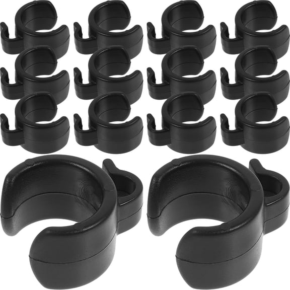 HEANUJJ 20Pcs Cable Clamp Black Plastic Cable Organizer Clips for Phone and Mic Stand Pole Mount