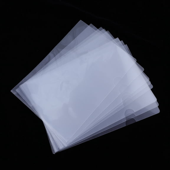 HEANUJJ 20pcs Transparent Plastic Sleeve Folder Protect Documents for School Office