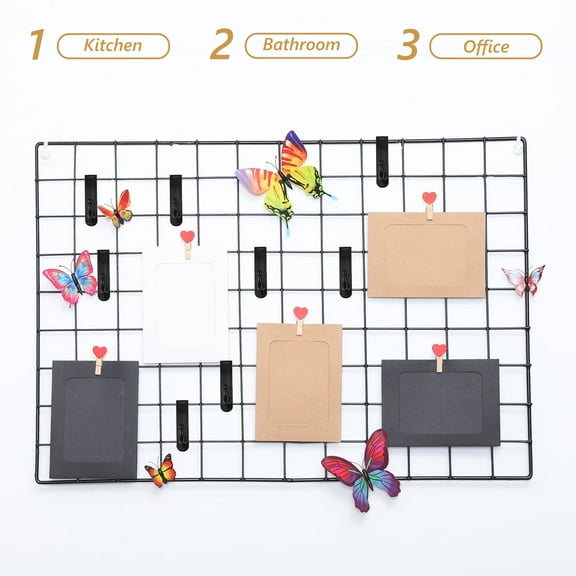 HEANUJJ 24Pcs Multi Functional Plastic Pegboard Hooks for Storage with Grid Design in Black
