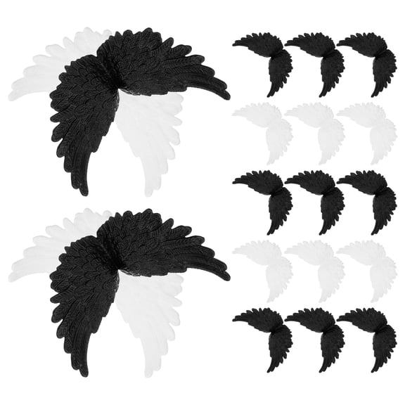 HEANUJJ Assorted Color Plastic Angel Wings for Birthday Cake Decor and Party Enhancements 24Pcs