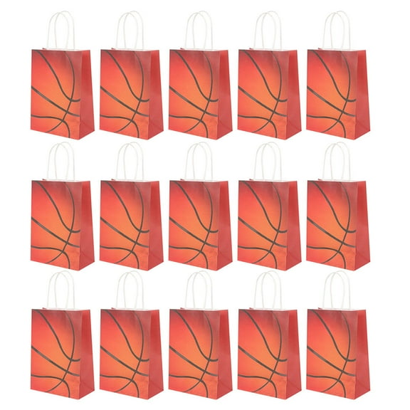 HEANUJJ 24pcs White Kraft Paper Basketball Treat Boxes and Carrying Bags for Party Favors Festival Events