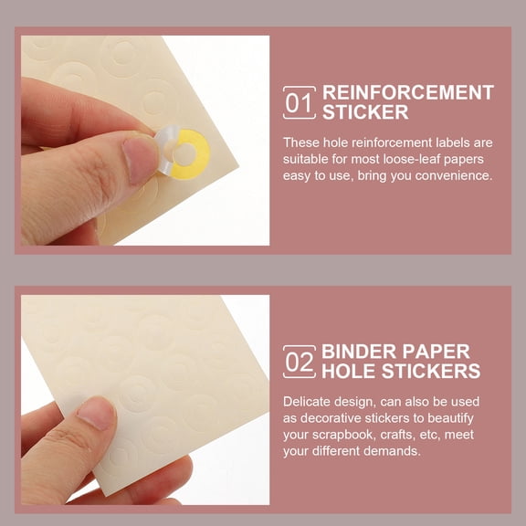 HEANUJJ 280Pcs Paper Hole Reinforcement Rings White Strong Adhesive for Loose Leaf Paper