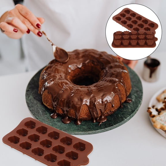 HEANUJJ 2-Pack Silicone Baking Molds for Homemade Chocolate Cakes, Fondant, Candy, and Dessert Making, Non-Stick Flexible Bakeware