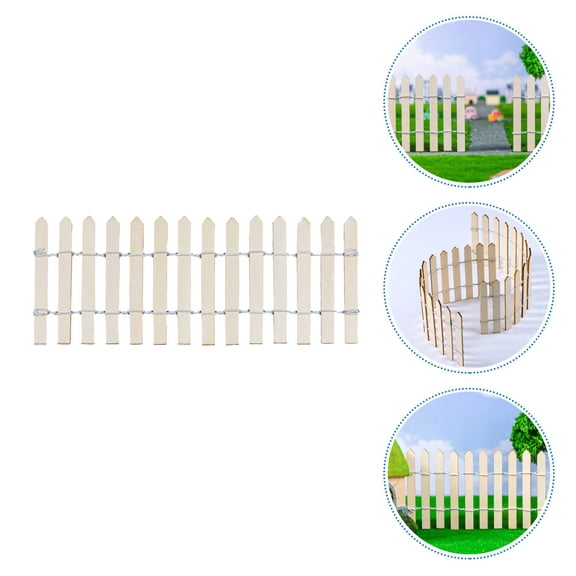 HEANUJJ 2Pcs Wood Garden Edging Fence with Khaki Finish for Decorative Use