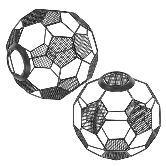 HEANUJJ 2Pcs Decorative Black Metal Wire Lampshades Soccer Themed Modern Pendant Light