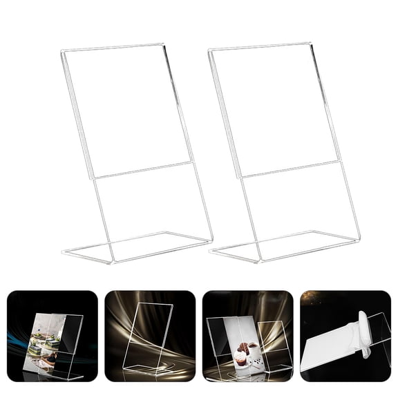 HEANUJJ 2Pack Table Menu Holders Acrylic Paper Holding Versatile for Convention Centers