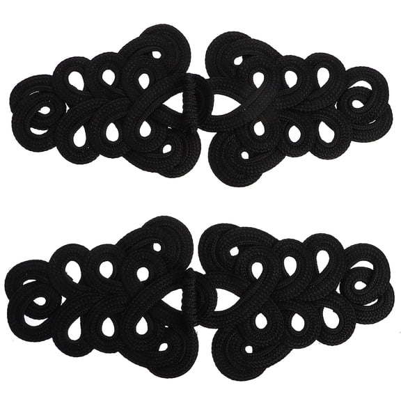 HEANUJJ 2Pairs Retro Style Clothes Buttons Black Cloak Button with Elegant Sewing Fastener Design