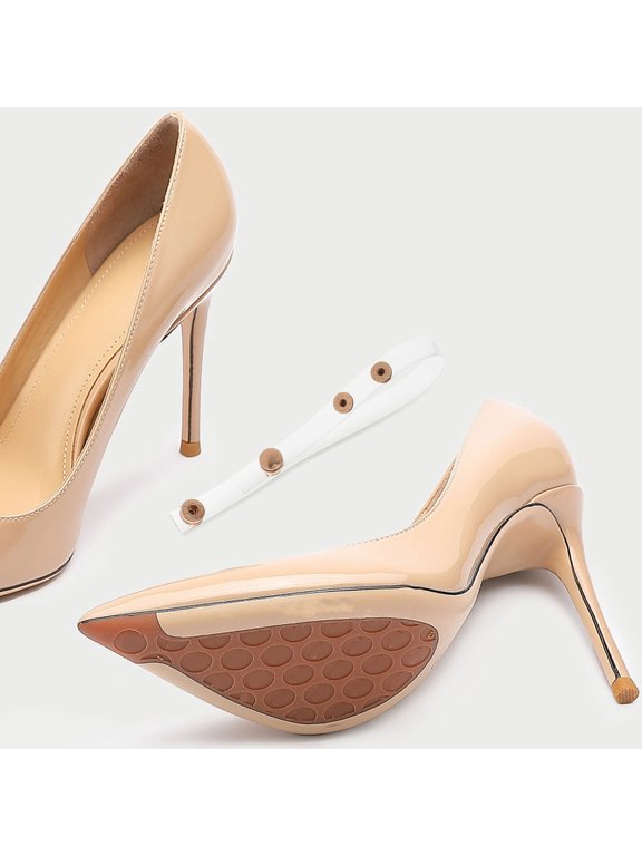 Transparent Heel Straps, Snap Button Design, Anti-Slip PVC, 2Pairs