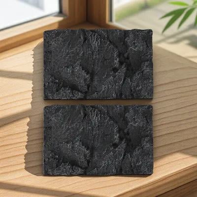 HEANUJJ PU 3D Black Terrarium Background Clings for Reptile and Fish Tanks, Set of 2 Decorative Panels