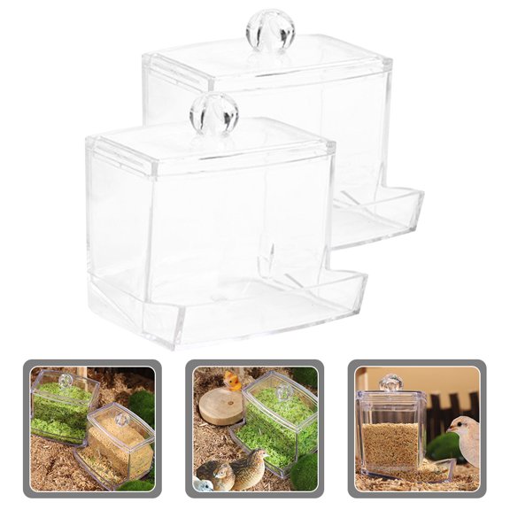 HEANUJJ 2Pcs Automatic Poultry Feeder Automatic Parrot Bird Feeder for Chicken Travel Storage Holder