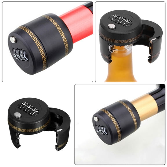 HEANUJJ 2Pcs Wine Bottle Combination Lock Black with Password Code Lock for Secure Wine Storage