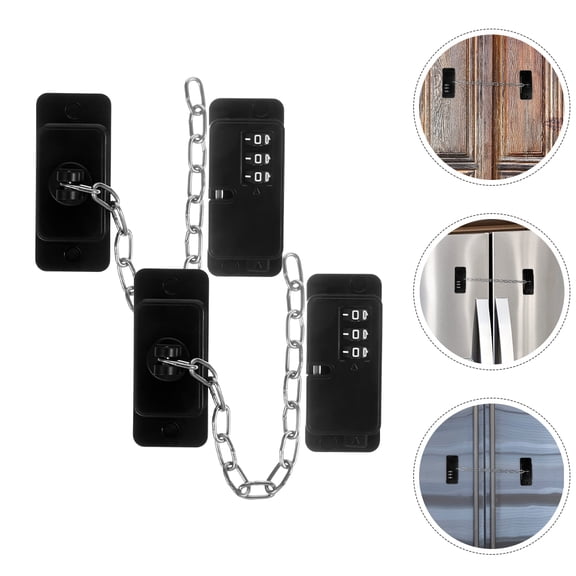 HEANUJJ 2-Pack Black Adjustable Refrigerator Locks for Home Safety, Easy to Install and Practical Childproofing Solution