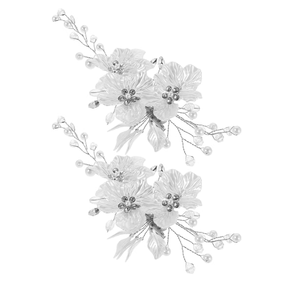 HEANUJJ 2Pcs Crystal Rhinestone Wedding Hair Accessories for Bride Updo Styles