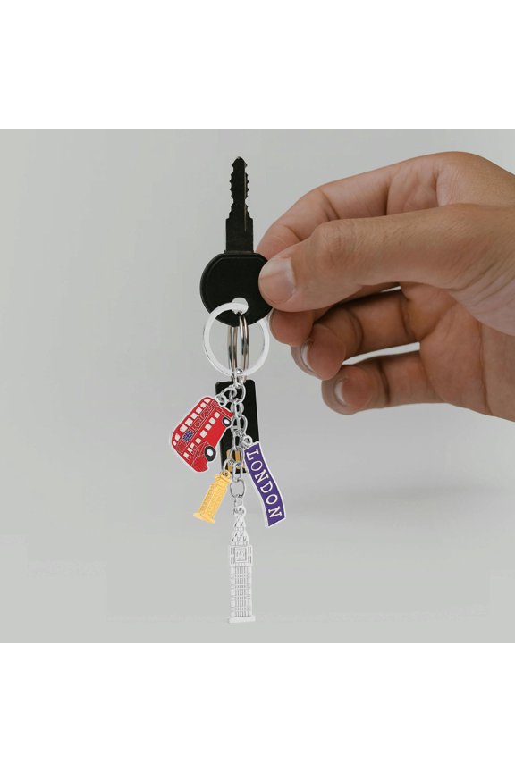 2Pcs British Union Jack Keychain Set with Durable Scratch Resistant Metal Design