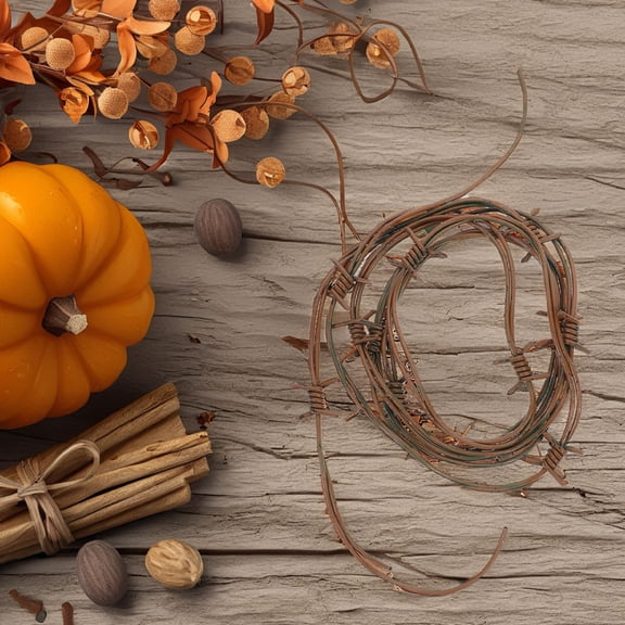 HEANUJJ 2Pcs Brown Plastic Fake Barbed Wire Rustic Western Decor for Haunted Houses and Party Venues