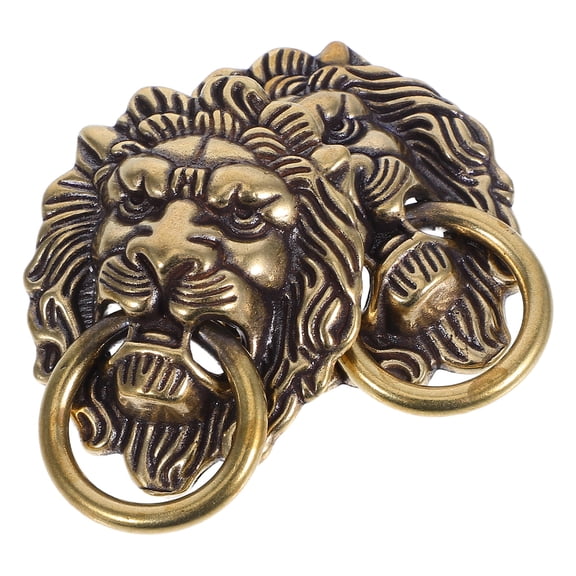 HEANUJJ Classic Antique Lion Head Brass Pull for Cabinets and Drawers 2Pcs