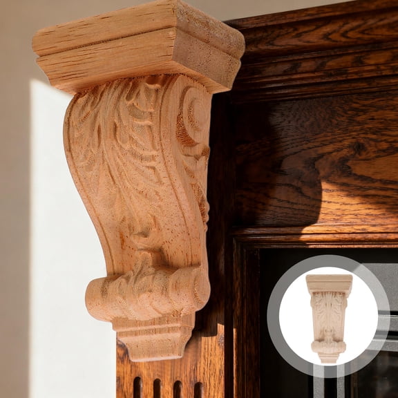 HEANUJJ 2Pcs Elegant European Style Wood Corbels for Fireplace and Wall Shelves