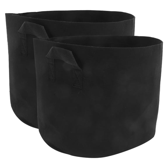 HEANUJJ 2Pcs Black Non Woven Fabric Grow Bags for Plants with Breathable Root Air Pruning Design