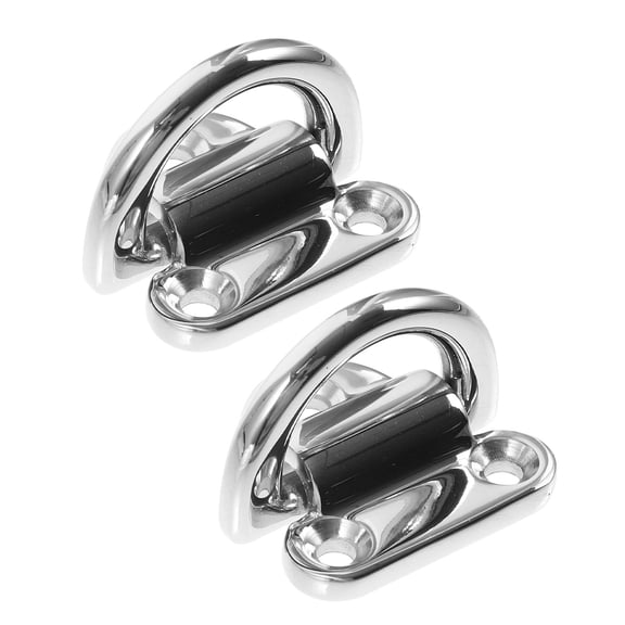 HEANUJJ 2Pcs Folding Stainless Steel D Ring Tie Down Anchors Heavy Duty Marine Grade for Trailer Cargo