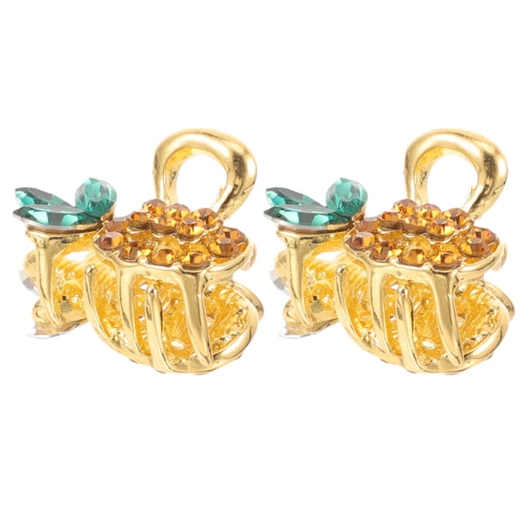 HEANUJJ 2Pcs Fruit Design Hairpins Pineapple Jewelry Women Daily Use Travel Headdress Style