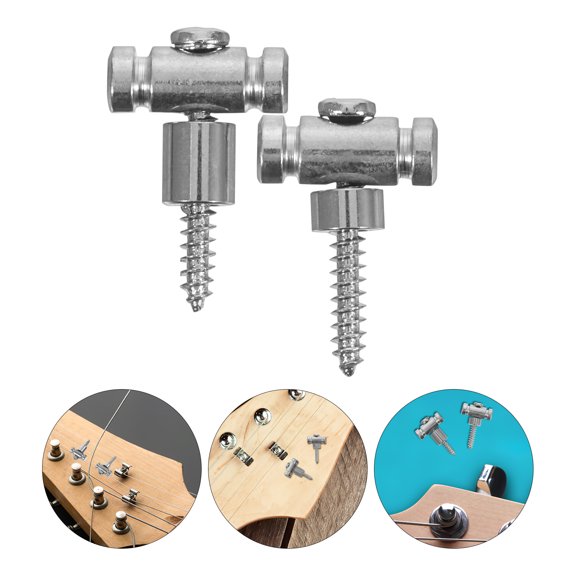 HEANUJJ Guitar Tension Retainer Iron Material Silver 2Pcs