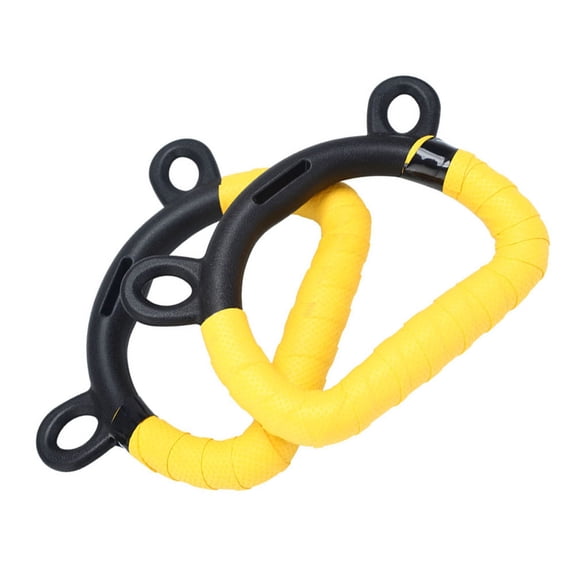HEANUJJ 2Pcs Plastic Gymnastic Rings Yellow Solid Grip Rings for Full Body Exercise and Muscle Activation