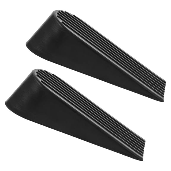 HEANUJJ 2Pcs Extra Large Heavy Duty Door Stoppers in Black Rubber for Garage and Warehouse