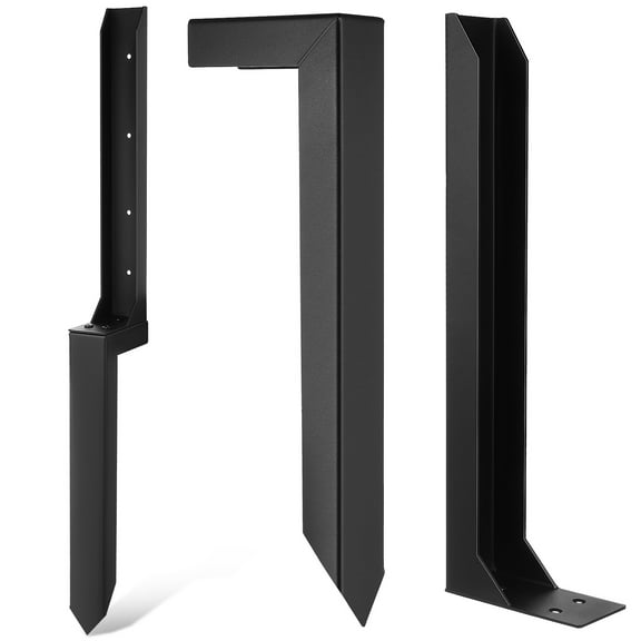 HEANUJJ 2 Pcs Heavy Duty Post Repair Kit Galvanized Black Weather Resistant for Outdoor Use