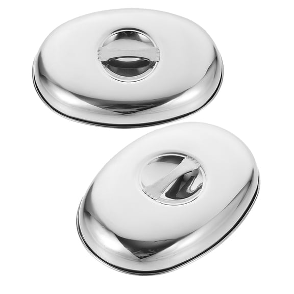 HEANUJJ 2-Pack Stainless Steel Pan Covers for Cooking, Serving, and Food Presentation, and Easy-to-Clean