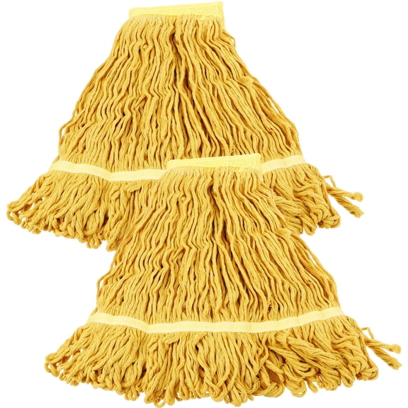 HEANUJJ Reusable Mop Head Yellow Cotton Yarn Polyester for Home Cleaning 2Pcs