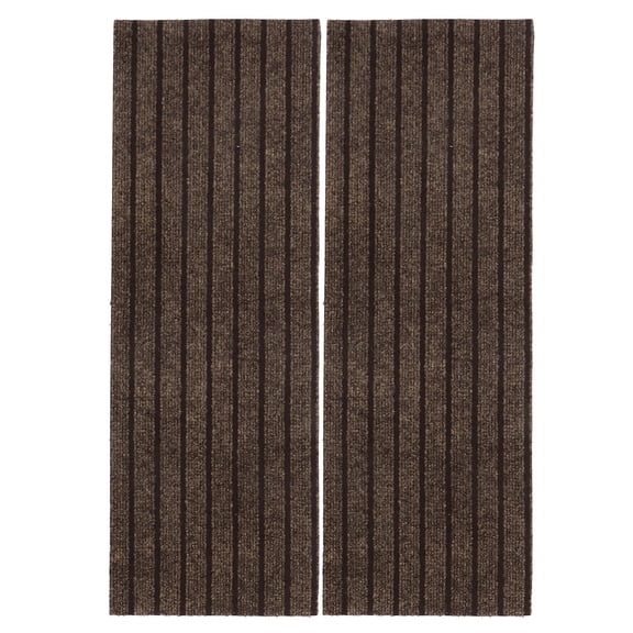 HEANUJJ 2-Pack Coffee Color Polyester Stair Tread Covers Non- Mats for Indoor Stairs, and Easy to Install