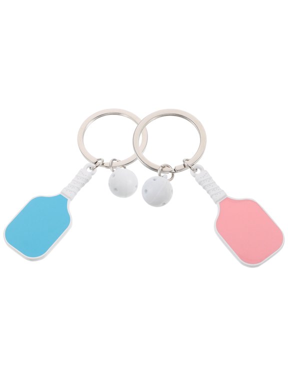 2-Pack Pickleball Keychains in Vibrant Assorted Colors, Compact and Accessories for Everyday Use