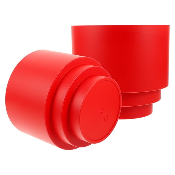 HEANUJJ 2Pcs Reusable Red Plastic Flower Vase for Home Decor and Festival Decoration